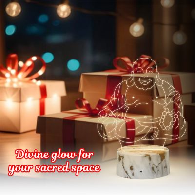 3D Laughing Buddha Led Night lamp with Warm White Color Home Decor Lamp